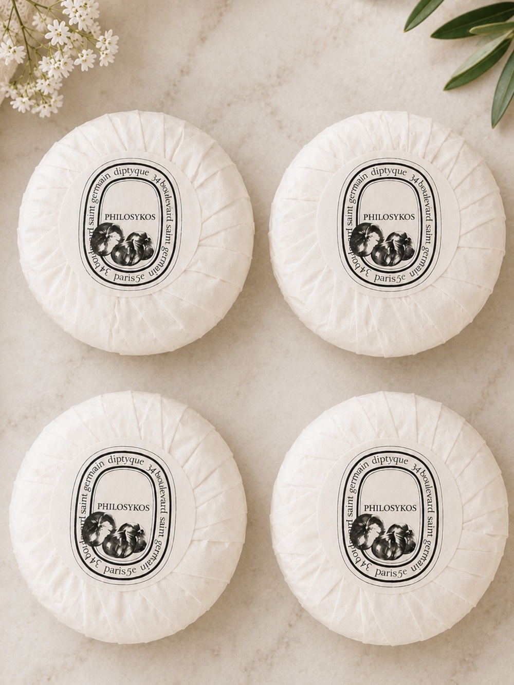DIPTYQUE PHILOSYKOS Luxury Soap Bar Set ~ 4 Bars 1.1 oz.ea. | Made in Italy🇮🇪 - Picture 6 of 8